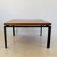 Square metal and walnut coffee table, Italy 60s