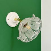 Vintage frosted glass lampshade wall light