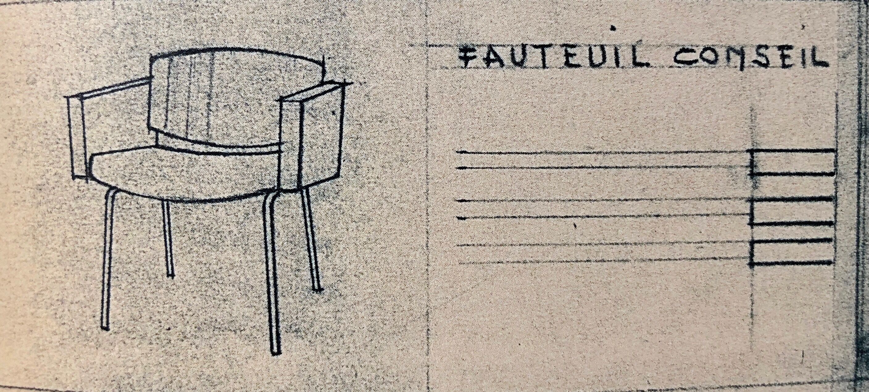 Armchair Council of Pierre Guariche for Meurop with fabric loop Lelièvre