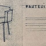 Armchair Council of Pierre Guariche for Meurop with fabric loop Lelièvre