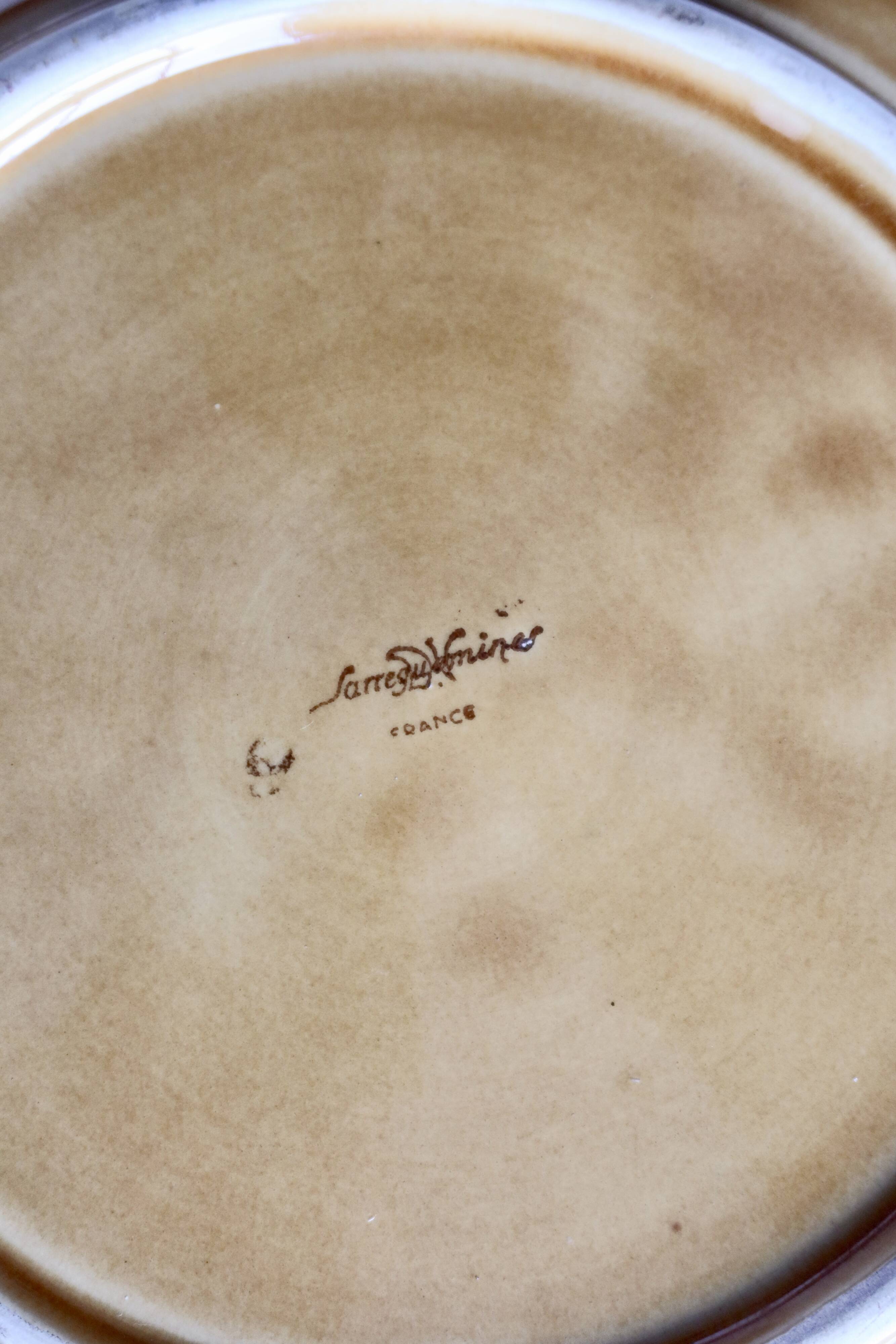Vintage Sarreguemines barbotine serving platter