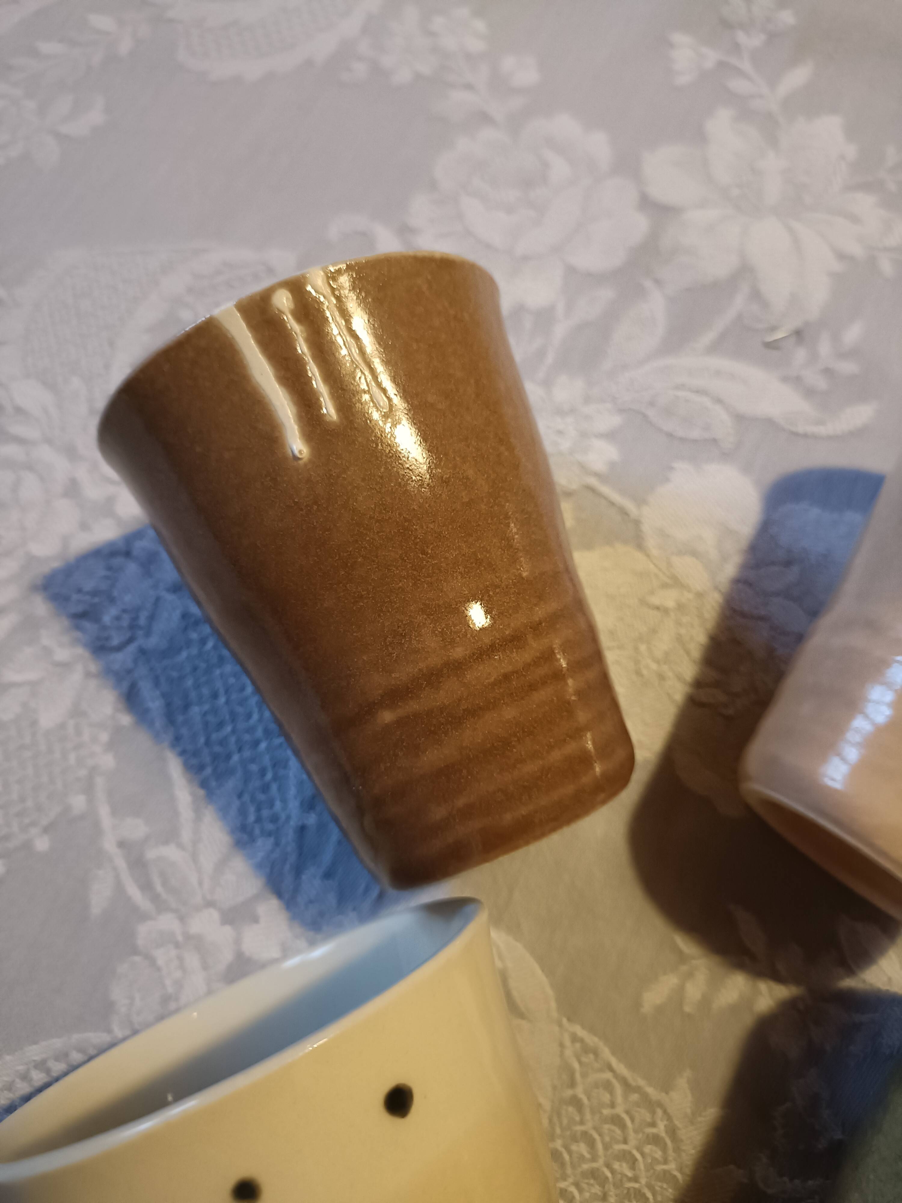 4 Japanese stoneware mugs