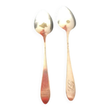 2 grandes cuillères en métal argenté (19eme siècle)