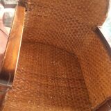 Fauteuils en rotin et bois