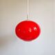 Grande suspension Space Age en opaline rouge, années 1960-70