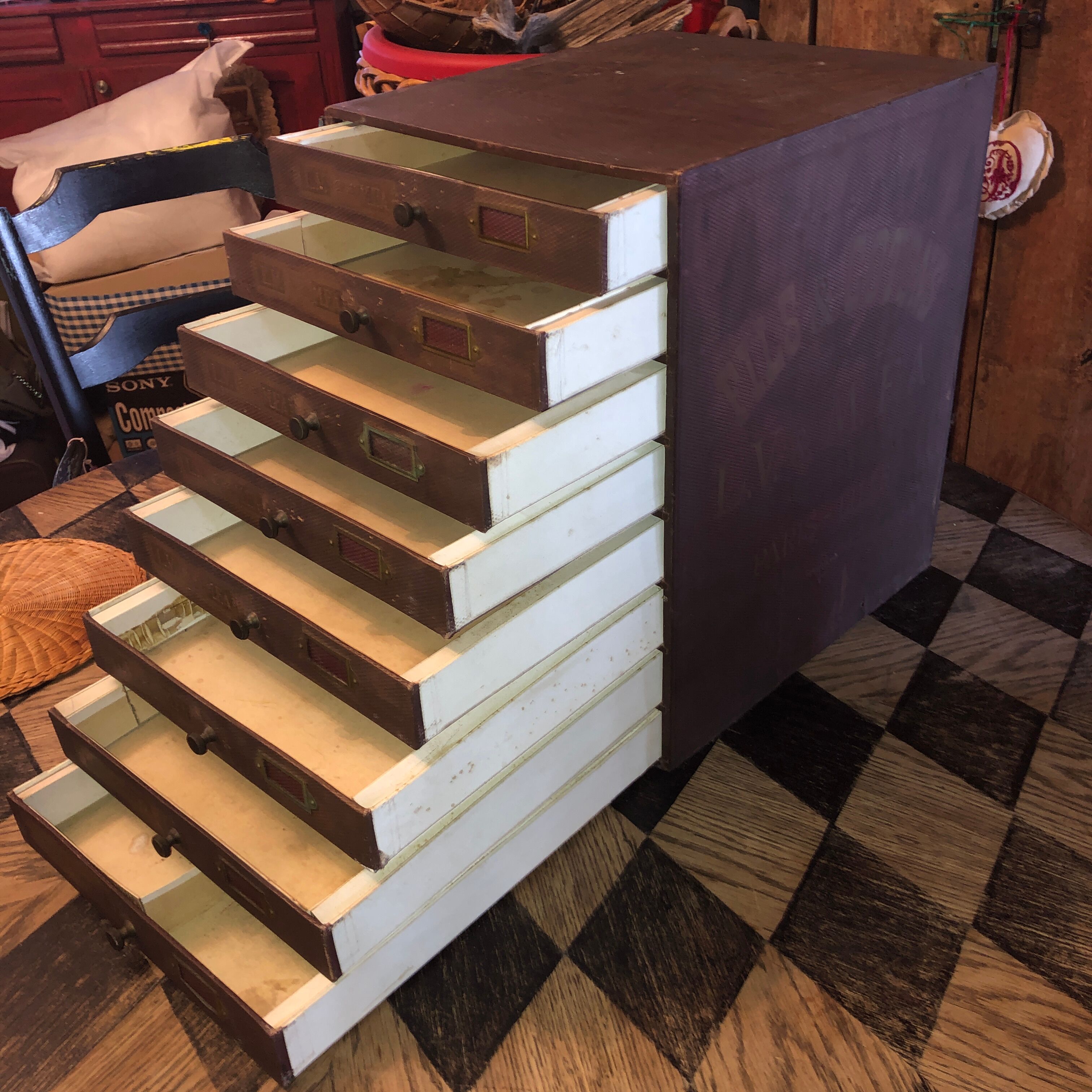 Haberdashery cabinet 8 drawers l.v. and m.f.a paris-lille