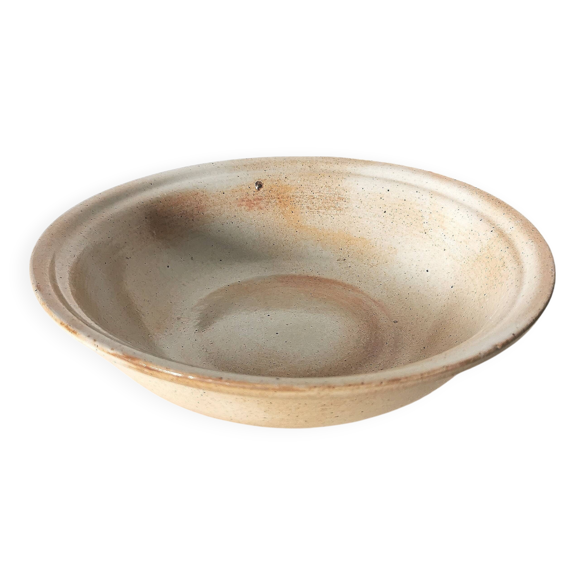 salad bowl, brown stoneware bowl, Marais stoneware, 1970s