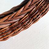 Oval mirror in braided wicker