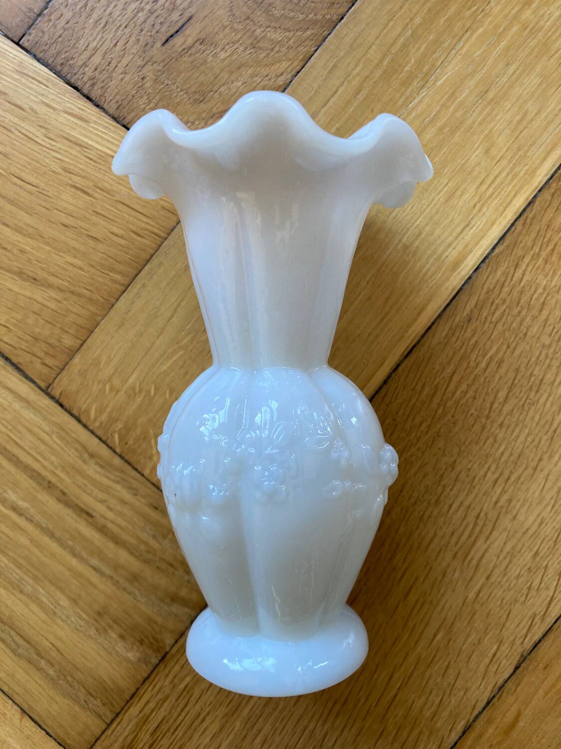 Vintage white opaline vase