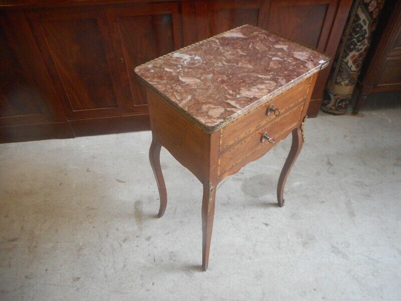 Bedside Louis XVI marqueterie with on 19th siecle