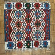 Ancient Turkish Kilim rug handwoven – geometric patterns 98x96 cm