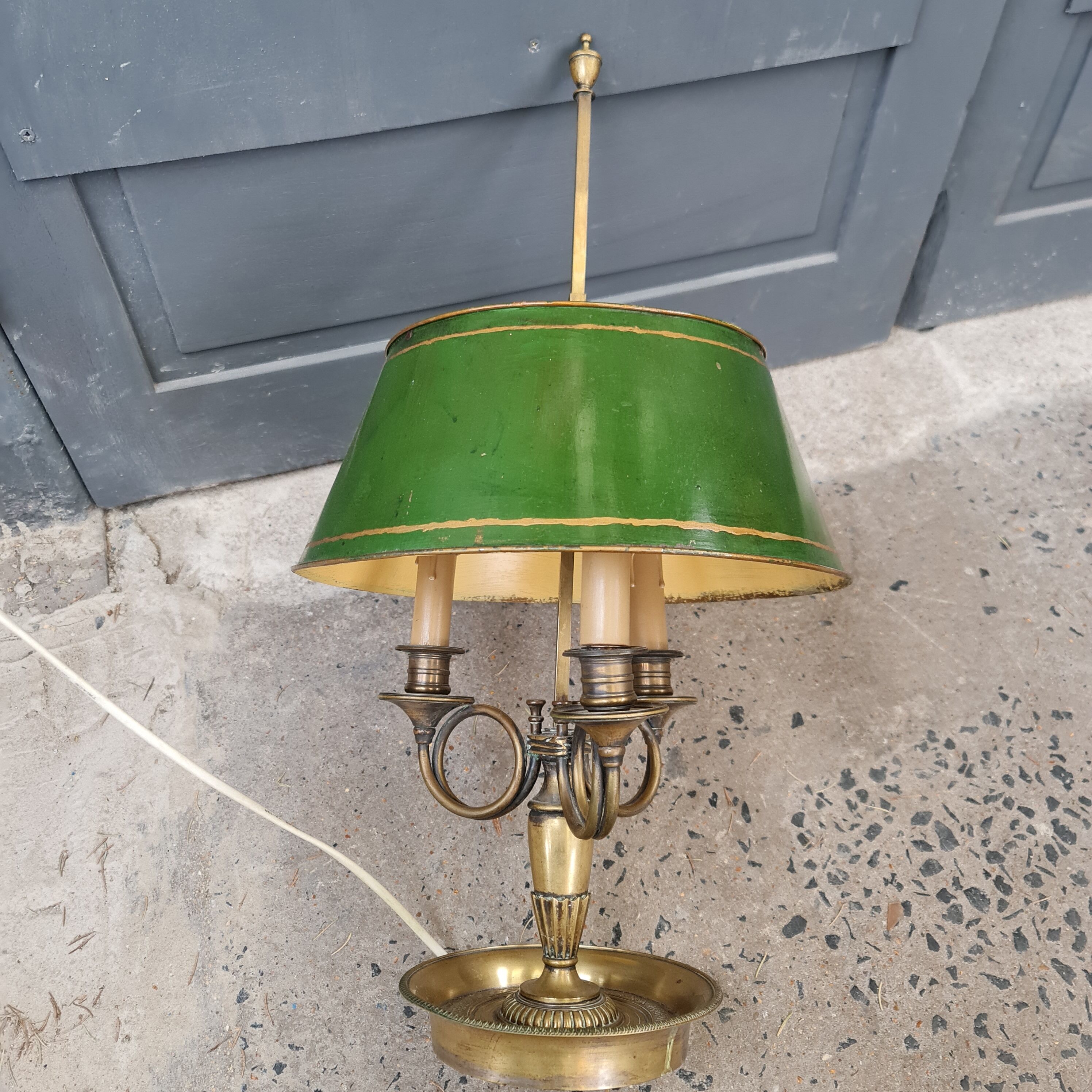 Old lamp hot water bottle bronze and sheet metal three fires