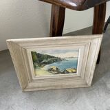 Oil on wood Mediterranean Sea J.Bellemont