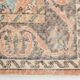 Tapis vintage orange et beige à médaillon central patiné, 157x299 Cm