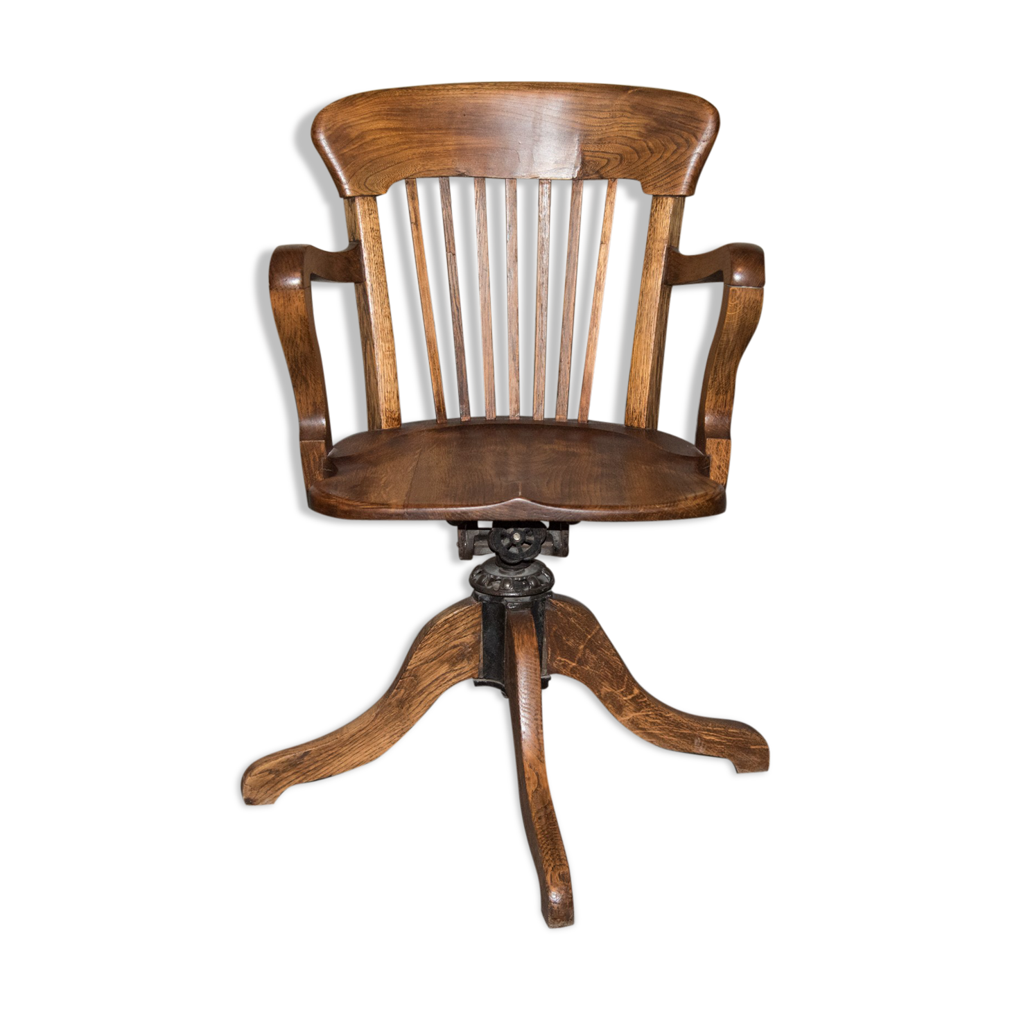 Fauteuil américain pivotant chêne années 30