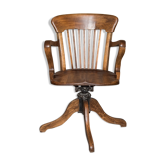 Fauteuil américain pivotant chêne années 30
