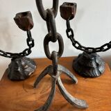 Brutalist candlesticks 1970