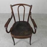 Beech armchair with armrests in Thonet style, 1920s