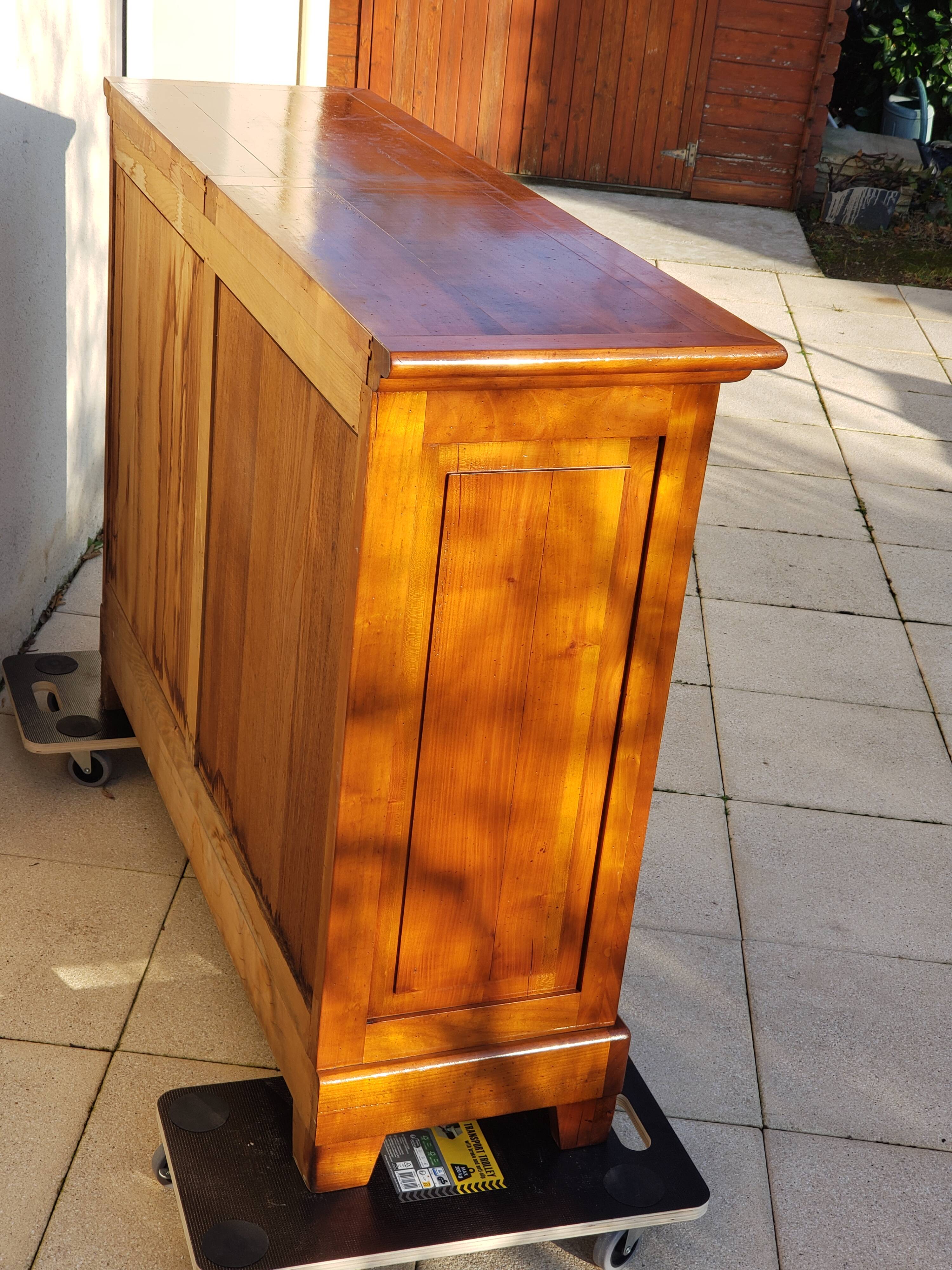 Louis Philippe low sideboard in cherry wood