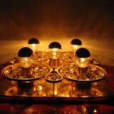 Lampe murale doré, cristaux de verre des années 1960