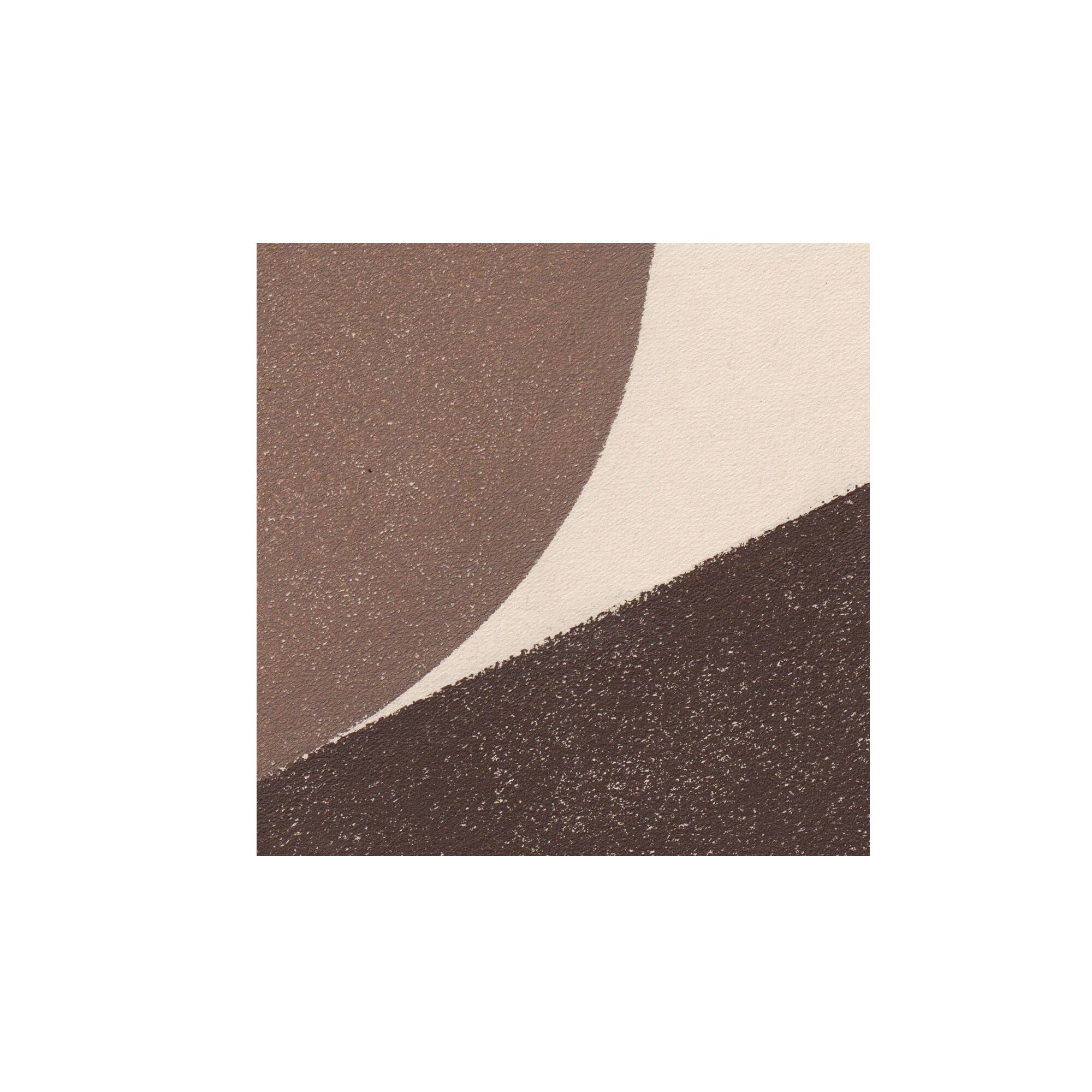 Duo of abstract paintings with geometric brown illustration signed Eawy.