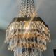 Lustre Montgolfière en laiton et pampilles