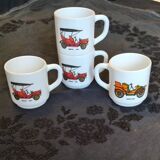 Set of 4 cups Tacot series in arcopal