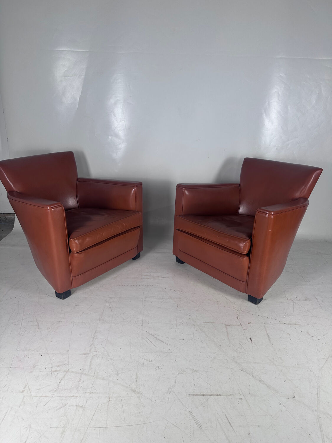 Pair of club armchairs