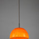 Suspension en verre orange du milieu du siècle
