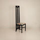 High Ingram chair by Charles R. Mackintosh for Alivar with Fornasetti fabric