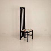 High Ingram chair by Charles R. Mackintosh for Alivar with Fornasetti fabric