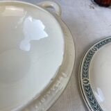 Vintage soup tureen, blue ironstone, Salins model, Castellane