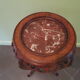 Old wooden and marble side table