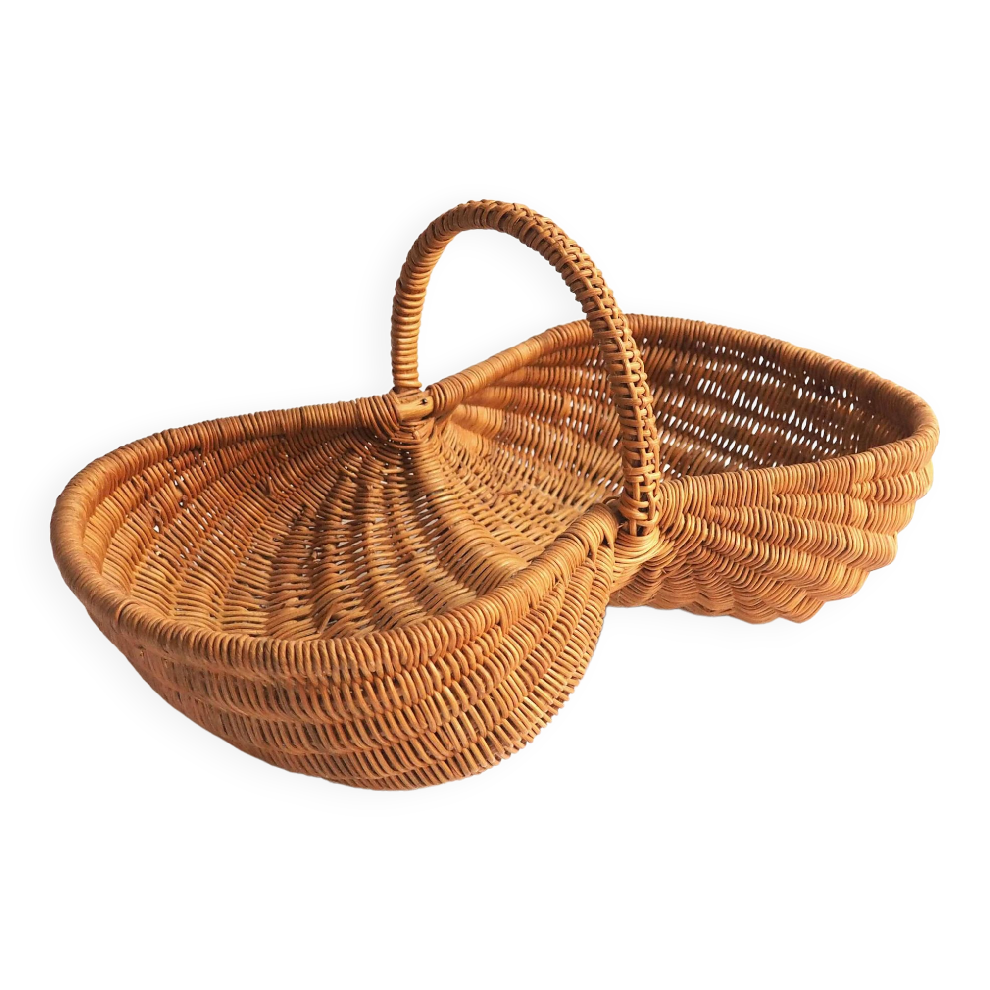 Double rattan basket