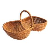 Double rattan basket