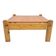 Brutalist square coffee table, solid pine, vintage