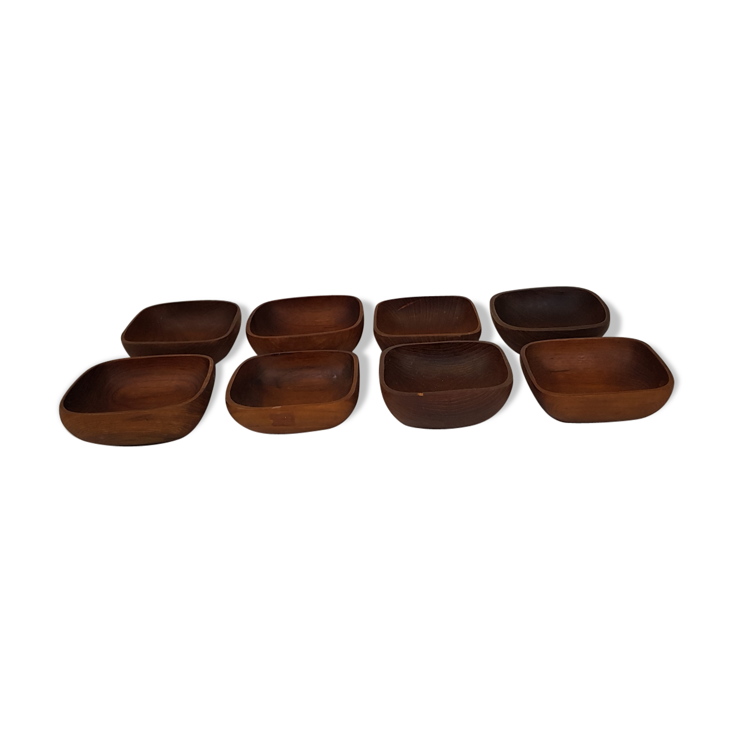 Lot of 8 ramekins scandinavian teak
