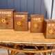 Set of four wooden kitchen boxes