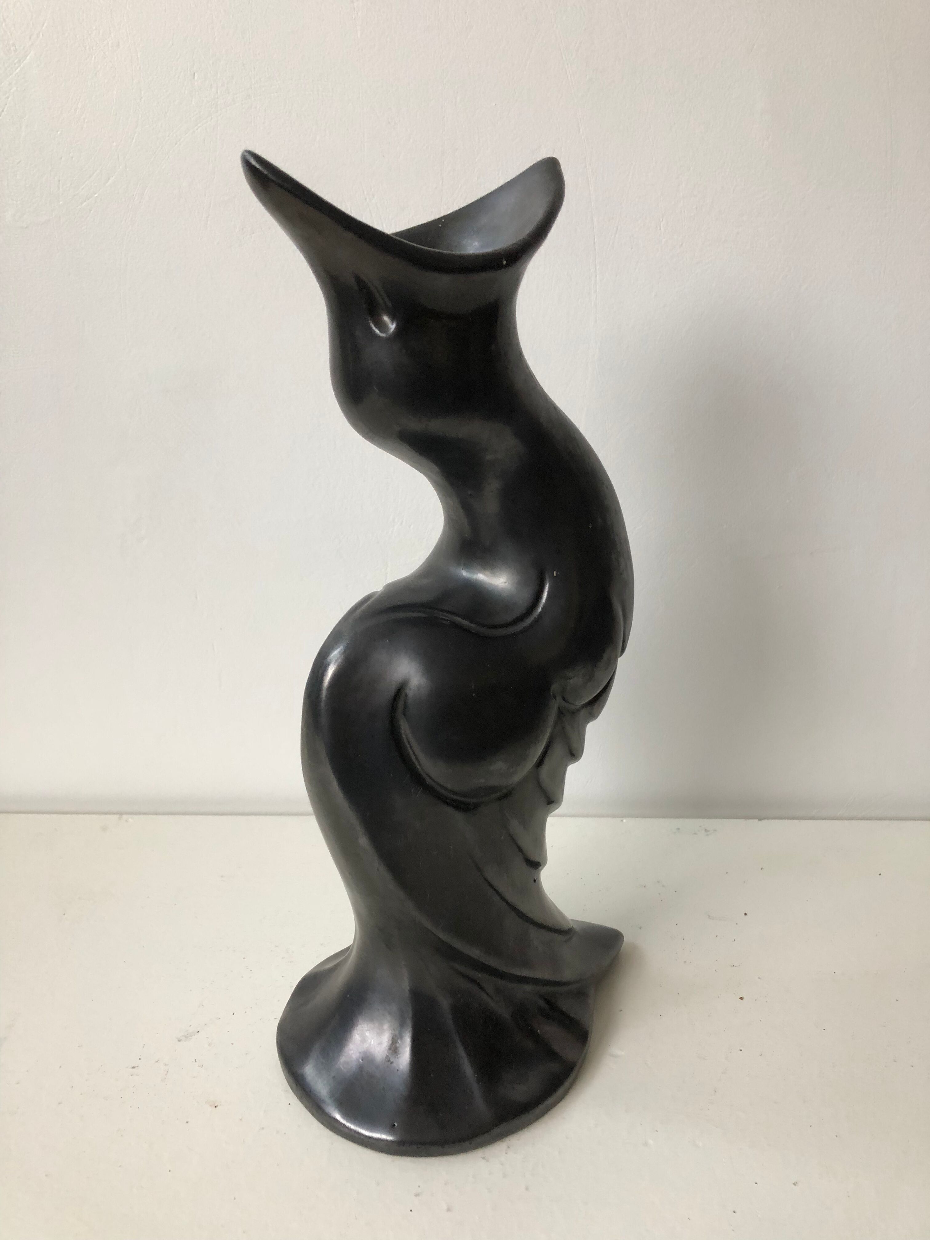 Glazed Black ceramic vase