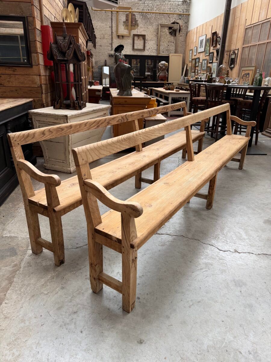 Pair of benches with backs from the early 20th century.