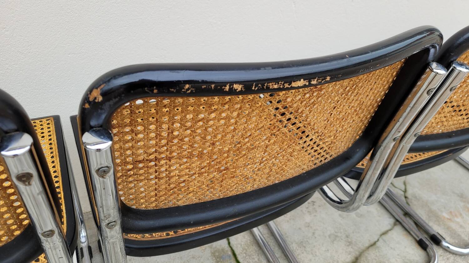 Set of 4 Marcel Breuer cesca black b32 chairs