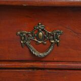 Antique Cabinet in Red/Brown with 2 Doors and a Drawer with Working Lock