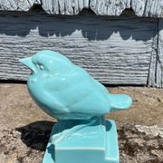 Art deco ceramic bird by st clement signed h. guingot 1930