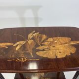 French Art Nouveau two-tier service table by Emile Gallé