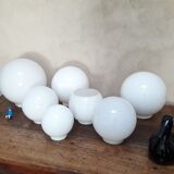 Open globe 20cm in old white glass for suspension lamp