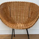 2 wicker basket chairs from the 1950s