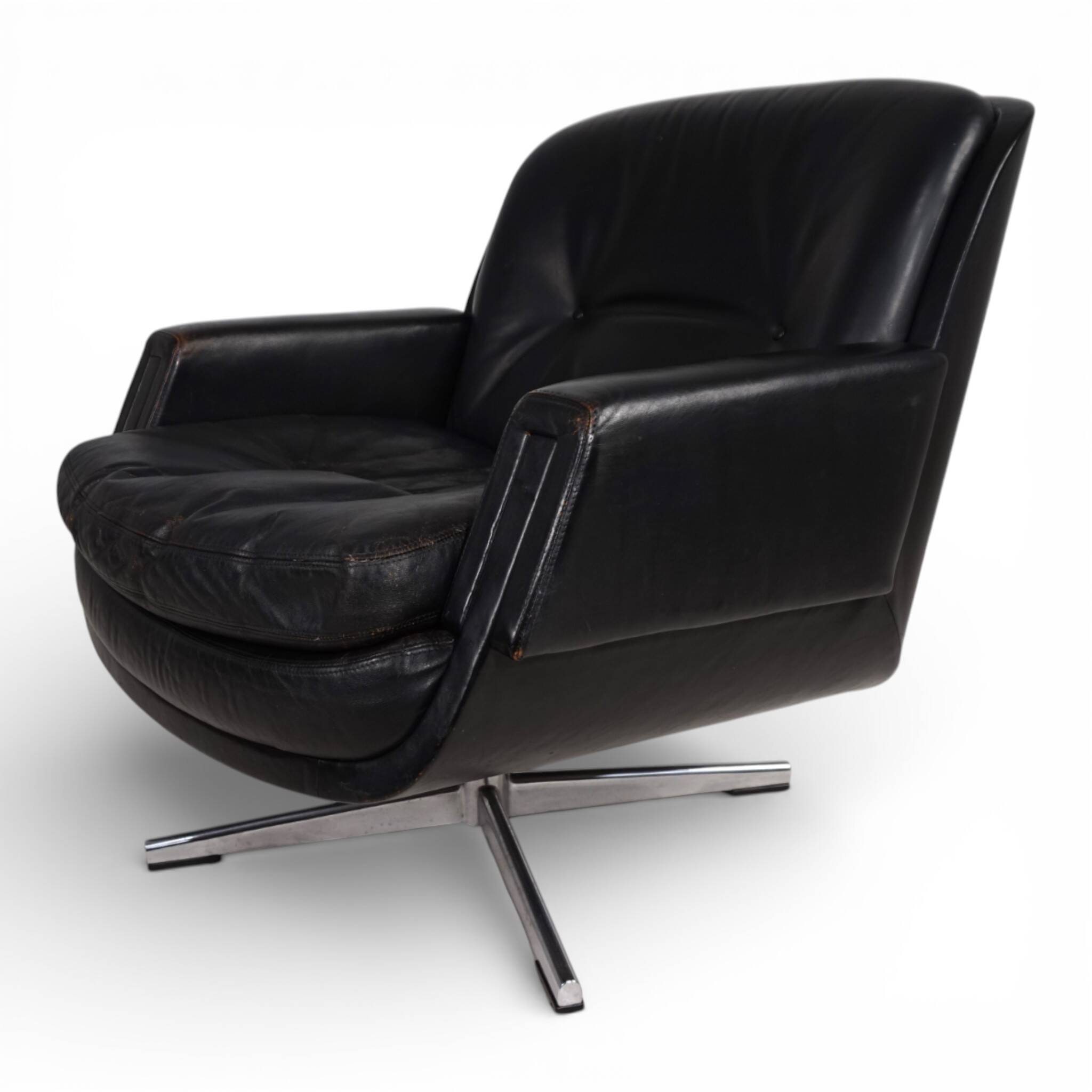 Fauteuil en cuir Eugen Schmidt, 1960