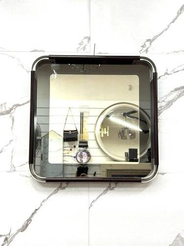 Vintage Wall Mirror in Steel and Bakelite, 1970s