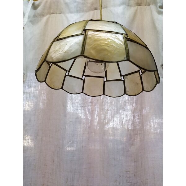 Suspension Lampshade Lightening Mother, Mother Of Pearl Lamp Shade Vintage