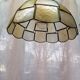 Suspension lampshade lightening mother-of-pearl checkered checkered antique vintage brass 26 cm